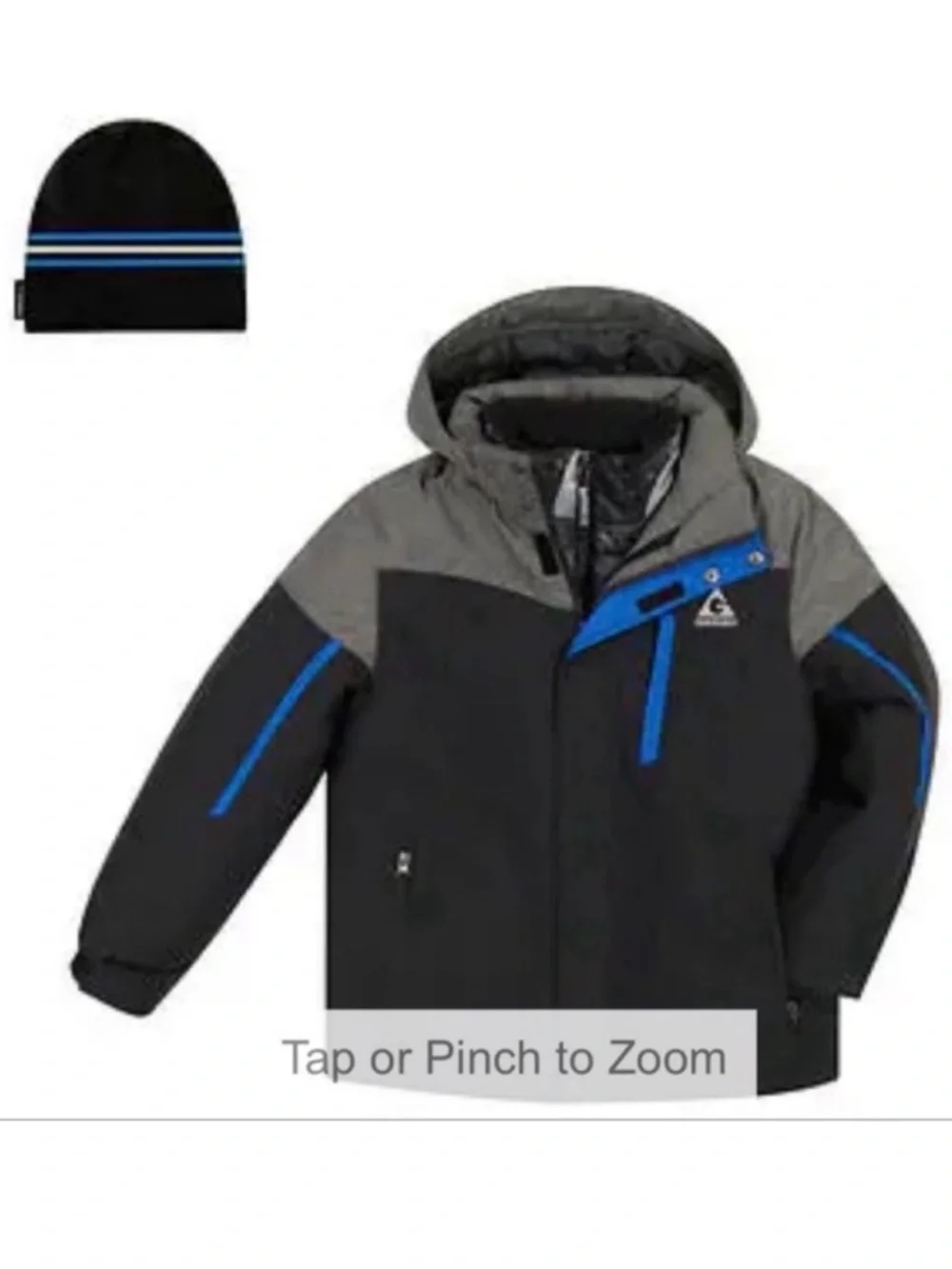 NWT Gerry Youth Boys Systems Jacket with Beanie Winter Snow Outdoor BLACK - XS
